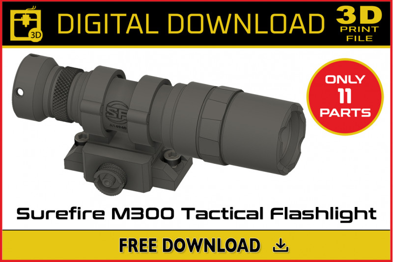 M300 Surefire Tactical Flashlight STL Files